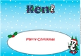 Christmas Billy the Badger Skiing KEN large dl insert