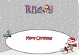 Jolly Snowman on Sledge RILEY large dl insert