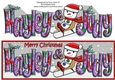 Jolly Snowman on Sledge HAYLEY & JUDY large dl