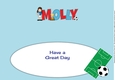 Girl Footballer in blue MOLLY large dl insert