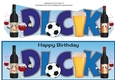 Funny Red Wine, Beer and Football DICK large dl