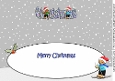 3D Gingerbread People Skiing CHRISTMAS large dl insert