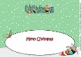 3D Gingerbread People Skiing Race CHRISTMAS large dl insert
