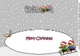 3D Gingerbread People Sledging CHRISTMAS large dl insert
