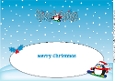 Christmas Fat Penguin Snowboarding STACY & CAMMY large dl insert