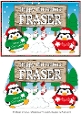 Christmas Fat Penguins with sign FRASER a5