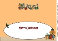 Christmas Dog Elf with presents NICOL large dl insert