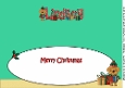 Christmas Dog Elf with presents LINDSAY large dl insert
