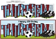 Football Boots & Football with maroon & blue stripes THIRTEEN large dl
