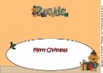 Christmas Dog Elf with presents BUCKLE large dl insert