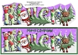 Smiley Santa and Rudolf picking a tree RIVER large dl