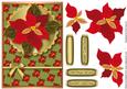 Poinsettia Card Front Decoupage (olive)