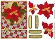 Poinsettia Card Front Decoupage (grey)
