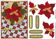 Poinsettia Card Front Decoupage (blue)