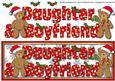 Christmas Teddies Daughter and Boyfriend Large Dl