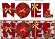 Noel with Poinsettias Large Dl Card (blue)