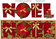 Noel with Poinsettias Large Dl Card (olive)