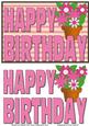 Happy Birthday Pink Flowers Decoupage 2