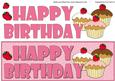 Happy Birthday and Cupcakes Large Dl 4
