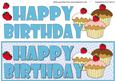 Happy Birthday and Cupcakes Large Dl 2