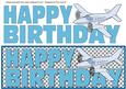 Happy Birthday with Plane Large Dl 2