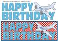 Happy Birthday with Plane Large Dl 6