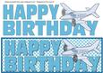 Happy Birthday with Plane Large Dl