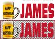 Happy Birthday James Large Dl (red)