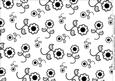 Black and White Flowers Backing Paper White