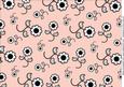 Black and White Flowers Backing Paper Pink