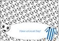 Football Fan Birthday (blue & White 5) Insert with Message