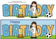 Girl Footballer in White Birthday Large Dl