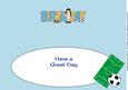 Girl Footballer in White Birthday Large Dl Insert