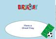Girl Footballer in Blue Birthday Large Dl Insert