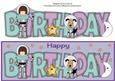 Space Girl and Dog Birthday Large Dl