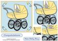 New Baby Pram in Yellow and Blue