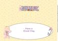Cute Baby Girl with Teddy Birthday Large Dl Insert