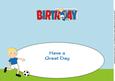Footballer in Blue Birthday Large Dl 2 Insert