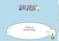 White Jazz the Dog in the Garden Birthday Large Dl Insert