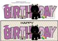 Black Jazz the Dog with Stick Birthday Large Dl