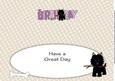 Black Jazz the Dog with Stick Birthday Large Dl Insert