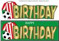 Red & White Stripes Football Top Birthday Large Dl