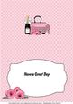Handbag, Shoes, Pink Poppies & Bubbly Insert
