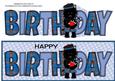 Bagpiper Jazz Dog Blue Tartan Birthday Large Dl