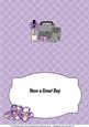 Plaid Handbag, Boots, Purple Flowers & Bubbly Insert