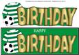 Green & White Hoops Football Top Birthday Large Dl
