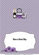 Plaid Handbag, Shoes, Purple Poppies & Bubbly Insert