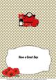 Red Handbag, Boots, Poppies & Bubbly Insert
