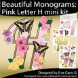 Beautiful Monograms: Pink Letter H Mini Kit