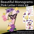 Beautiful Monograms: Pink Letter I Mini Kit